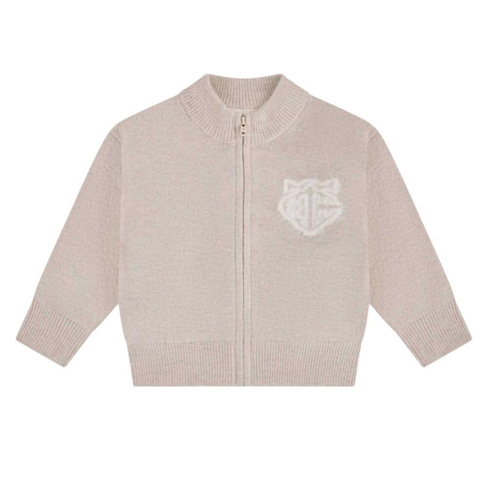 Couture Club Childrens/Kids Embroidered Logo Cardigan / Beige